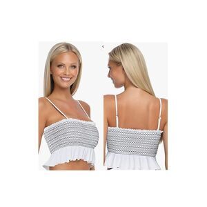 Ocean Blues Women's Shirred Bandeau Bikini Off Shoulder Bikini Top